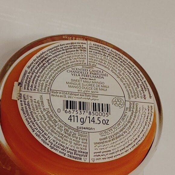 Bath and Body Works Sweet Maui Mango Three Wick Candle BNIP - Picture 2 of 5
